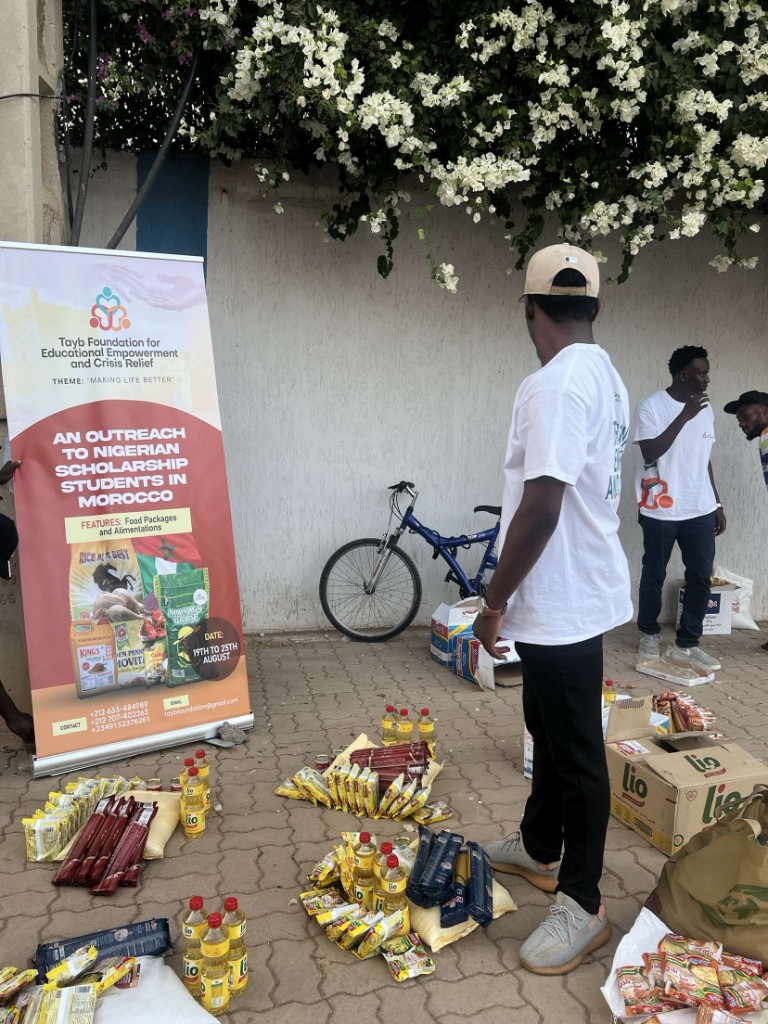 Tayb Foundation Morocco outreach — Humanitarian food packages ready for handover to beneficiaries