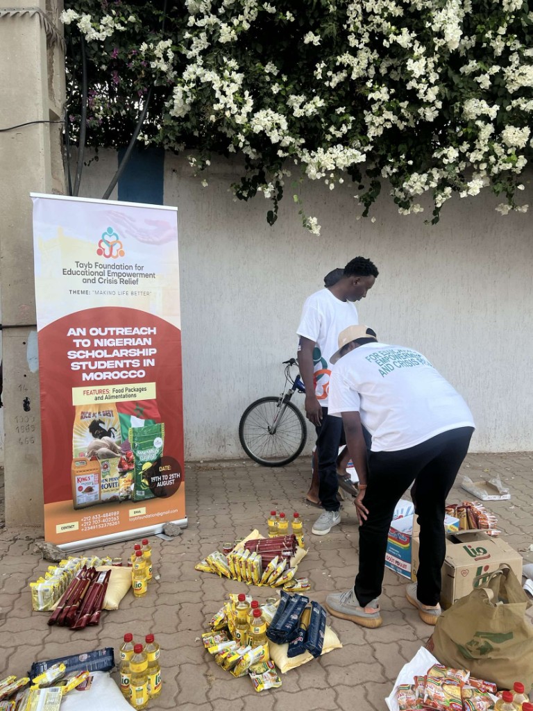 Tayb Foundation Morocco outreach — Food supplies arranged for Nigerian scholarship students in Morocco