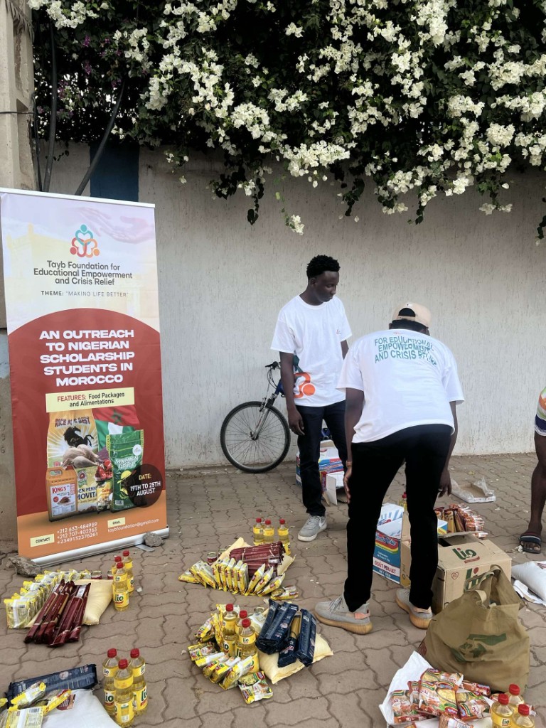 Tayb Foundation Morocco outreach — Field supplies gathered for the August outreach programme